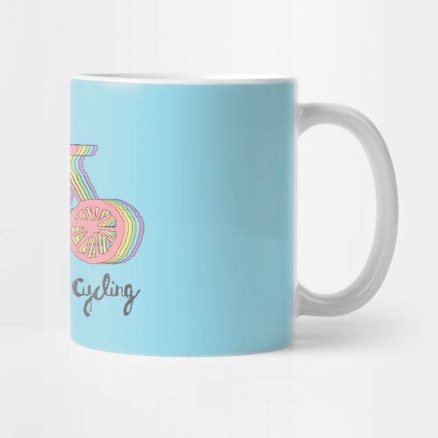 Just keep cycling rainbow bicycle by Cottonbutton